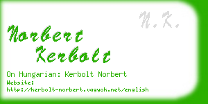 norbert kerbolt business card
